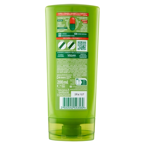 Garnier Fructis Balsamo Vitamine & Forza, balsamo fortificante, ideale per capelli fragili, 200 ml